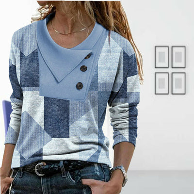 Casual Blouse Met Geometrische Print