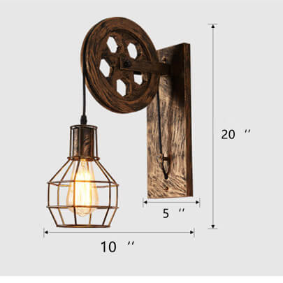 LichtKooi - Geometrische wandlamp met ijzeren lampenkap