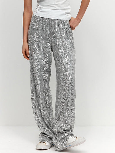 Sliver Vintage Sequin Wide Leg Pants