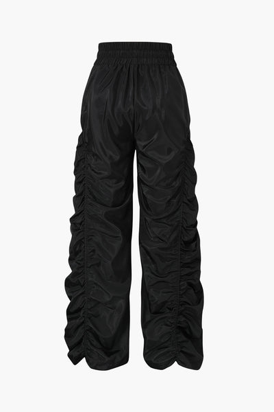 Hip Hop Gathered Drawstring Baggy Cargo Pants