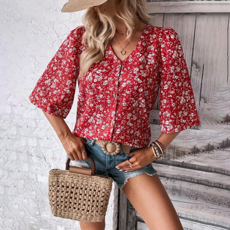 Casual Losse Bloemenblouse