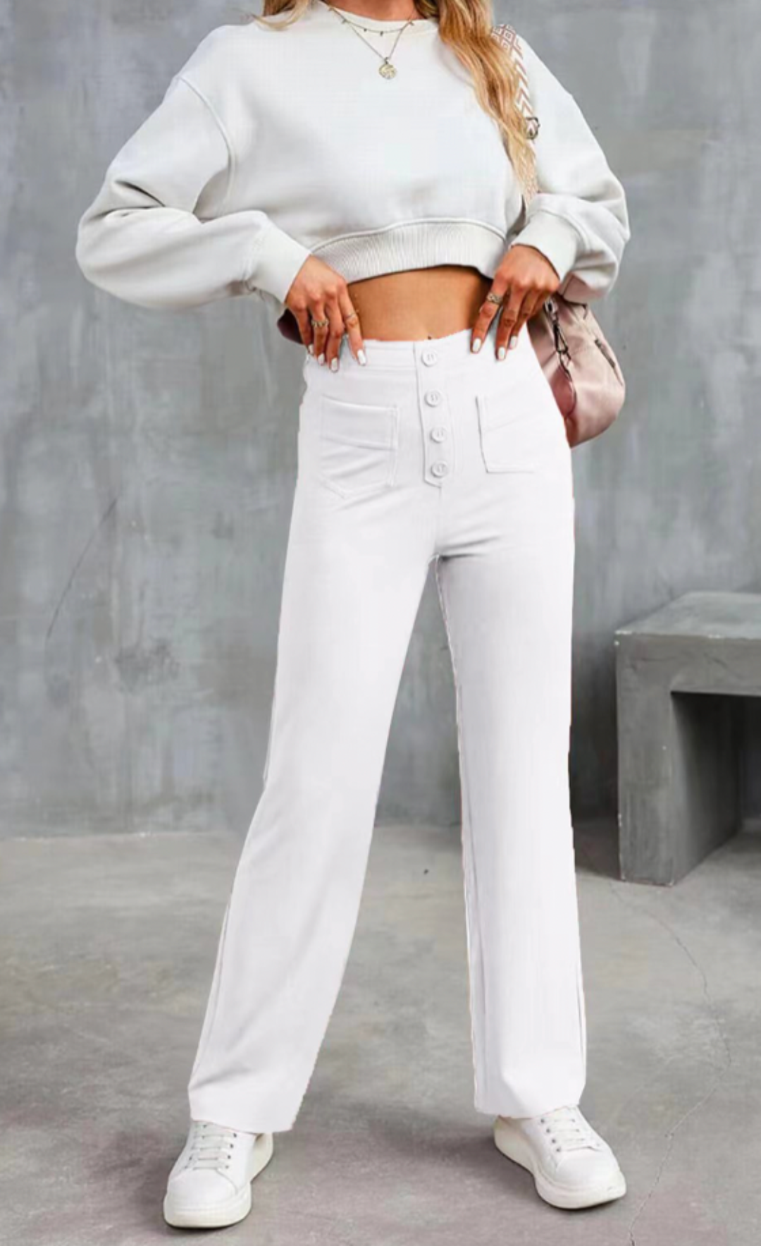 Moduza - High Waisted Elastische Broek