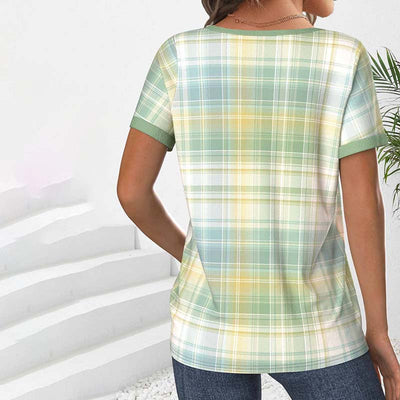 Geruite Casual Blouse