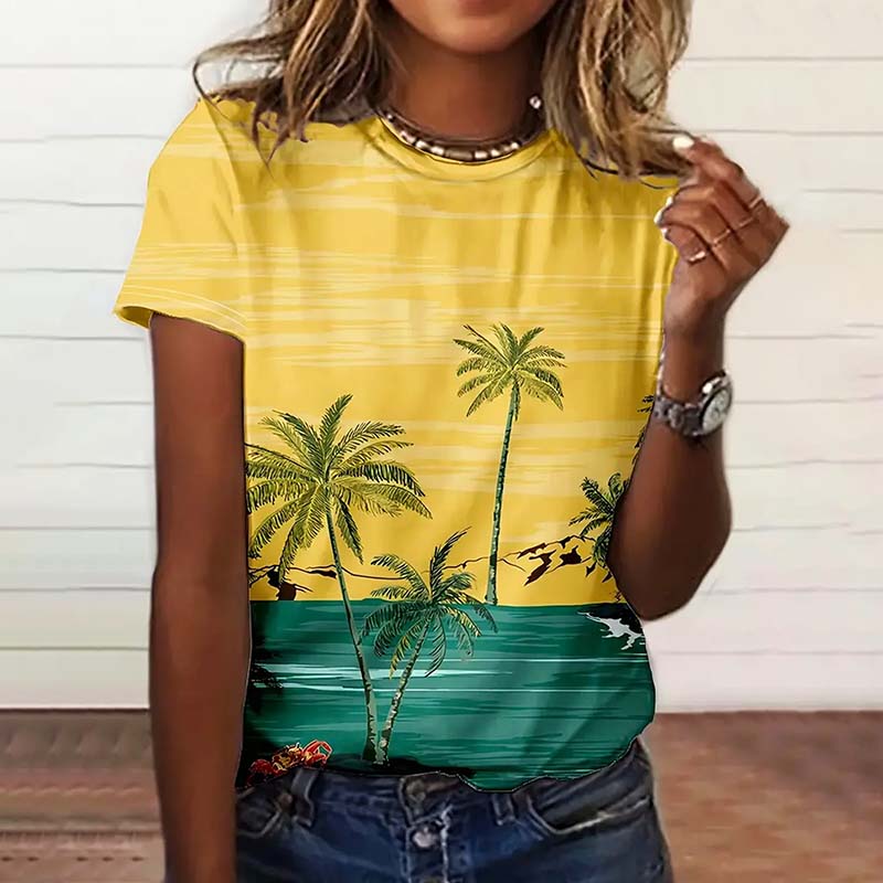 Casual T-Shirt In Strandstijl