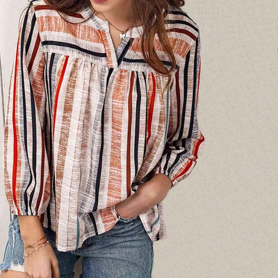 Casual Kleurrijk Gestreepte Blouse