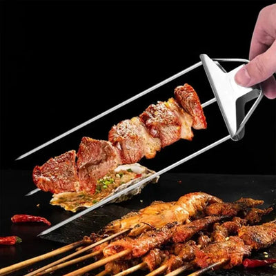 1+1 GRATIS | GrillSkewer™ - Halfautomatische roestvrijstalen barbecuevork [Laatste dag korting]