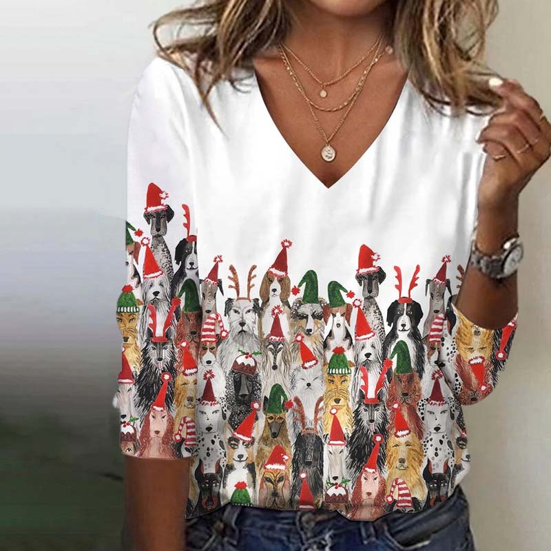 Creatief Kerstt-Shirt Met Dierenprint