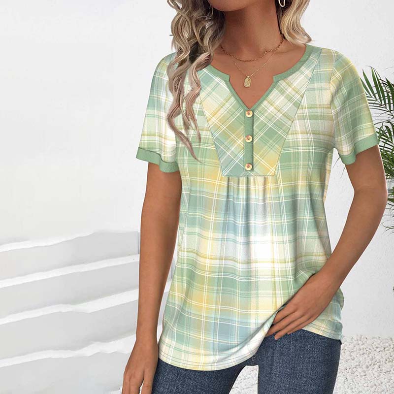 Geruite Casual Blouse