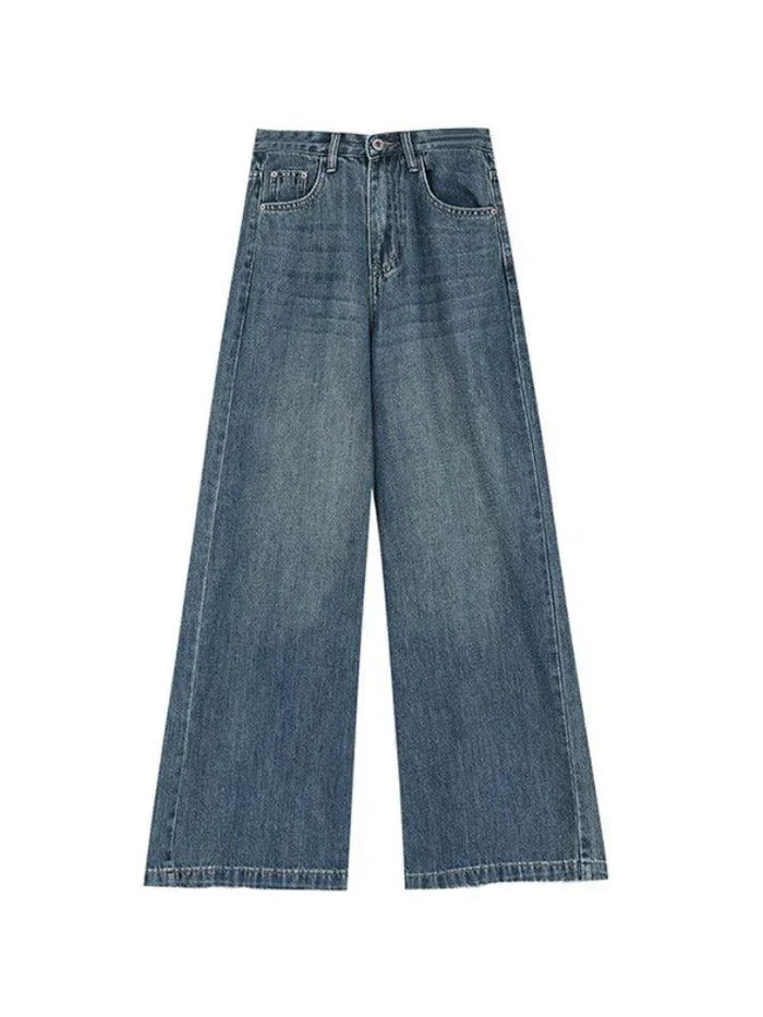 Blue Vintage Versatile High Rise Baggy Boyfriend Jeans