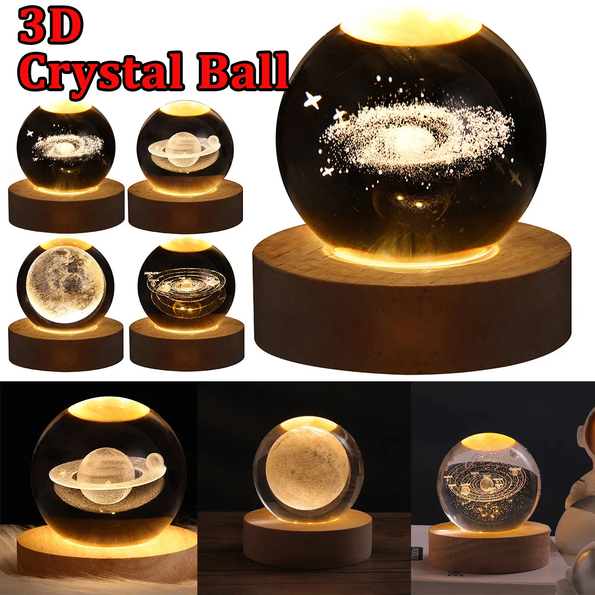 CelestialOrb™ - 3D Lamp Kristallen Bal Nachtlamp Tafellamp [Laatste dag korting]