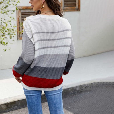 Casual Patchwork Gestreepte Trui