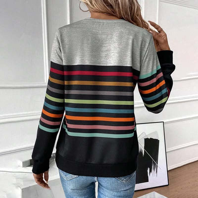 Casual Kleurrijk Gestreept Sweatshirt