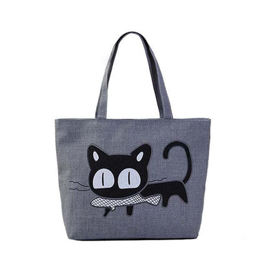 Canvas Tas Met Cartoonkat