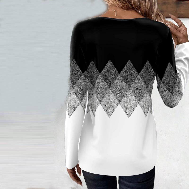 Casual T-Shirt Met Geometrische Print