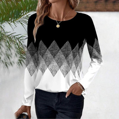 Casual T-Shirt Met Geometrische Print