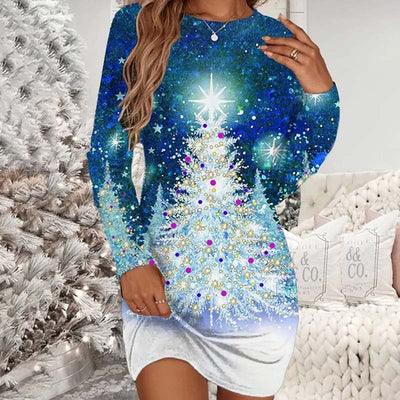 Casual Jurk Met Kerstprint