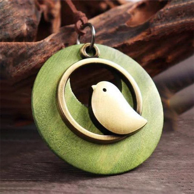 Houten Vogel Ketting