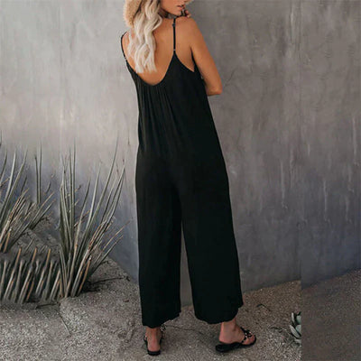 Losse jumpsuit met mouwloze bandjes