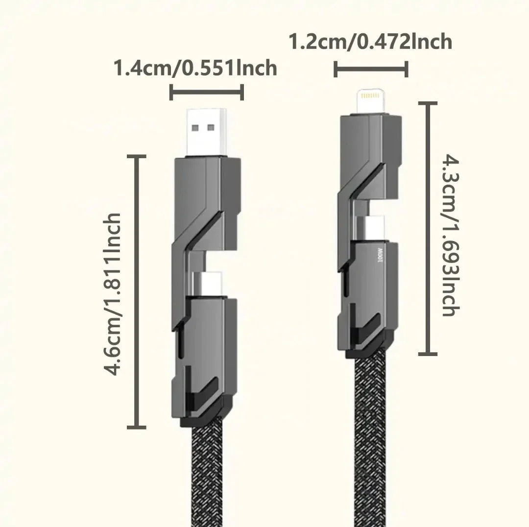 4-in-1 Multi-Kabel | Anti-Wirwar Oplaadkabel