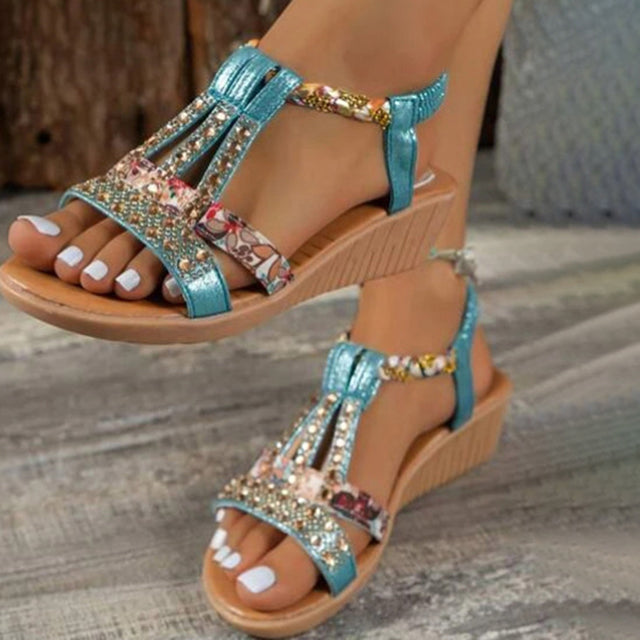 Strass Verfraaide Sandalen Met Sleehak