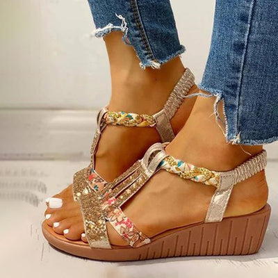 Strass Verfraaide Sandalen Met Sleehak