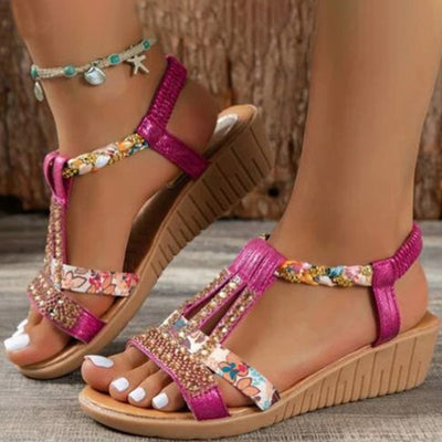 Strass Verfraaide Sandalen Met Sleehak