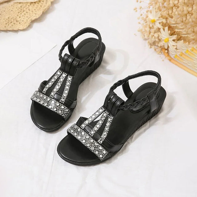 Strass Verfraaide Sandalen Met Sleehak