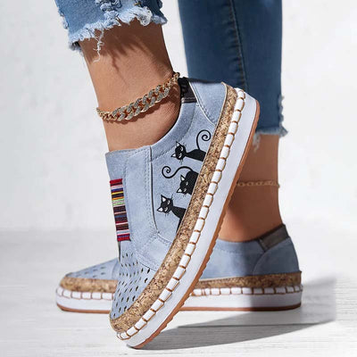 Casual Schoenen Met Kattenprint