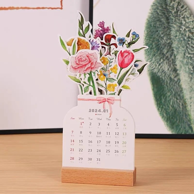 FlowerCalendar™ - 2024 Bloemen Bureaukalender [Laatste dag korting]