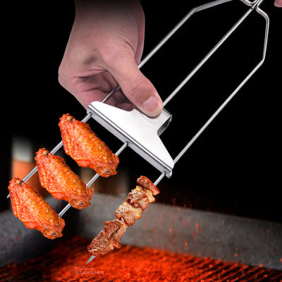 1+1 GRATIS | GrillSkewer™ - Halfautomatische roestvrijstalen barbecuevork [Laatste dag korting]