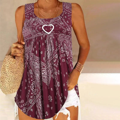 Tanktop Met Vintage Print