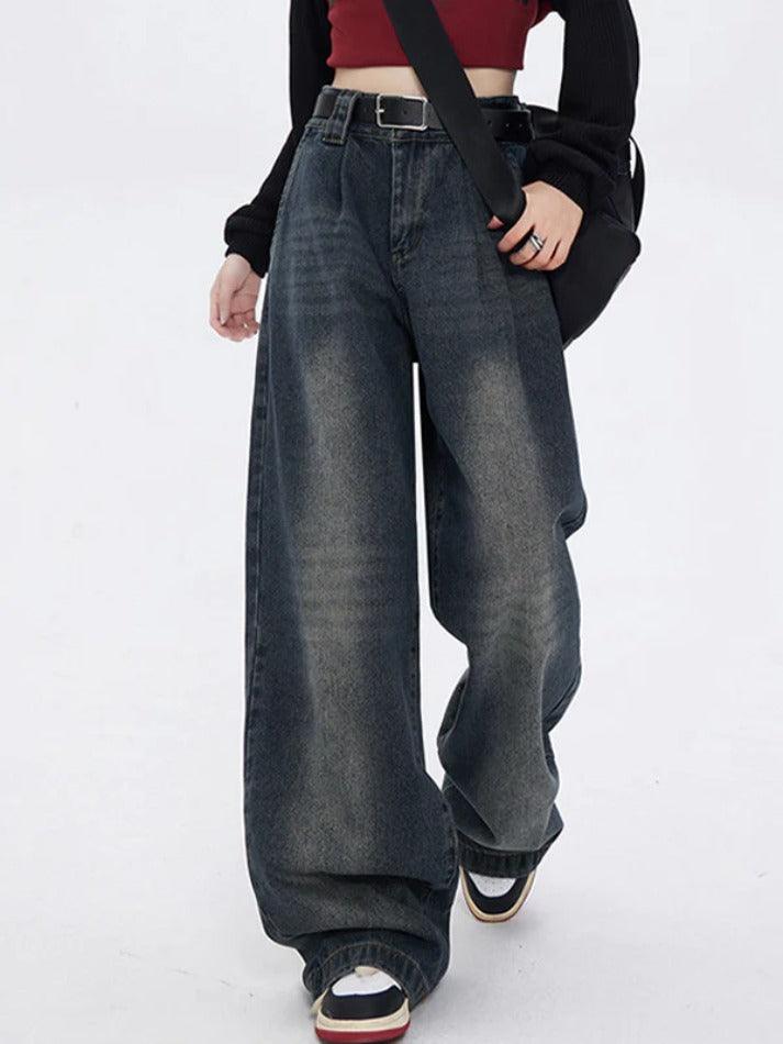 Dark Vintage Washed High Rise Boyfriend Jeans