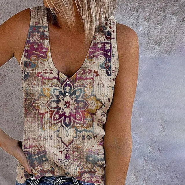 Vintage Etnische Tanktop Met Print