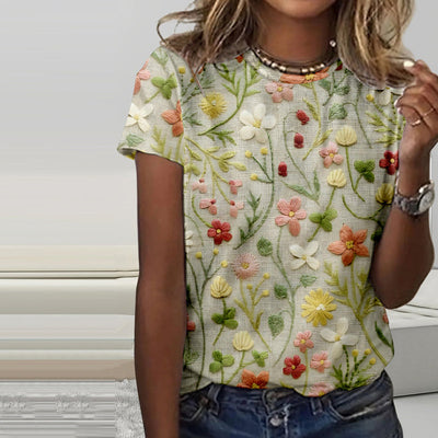 Vintage T-Shirt Met Bloemen