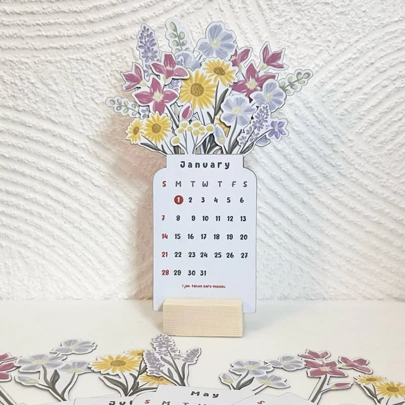 FlowerCalendar™ - 2024 Bloemen Bureaukalender [Laatste dag korting]