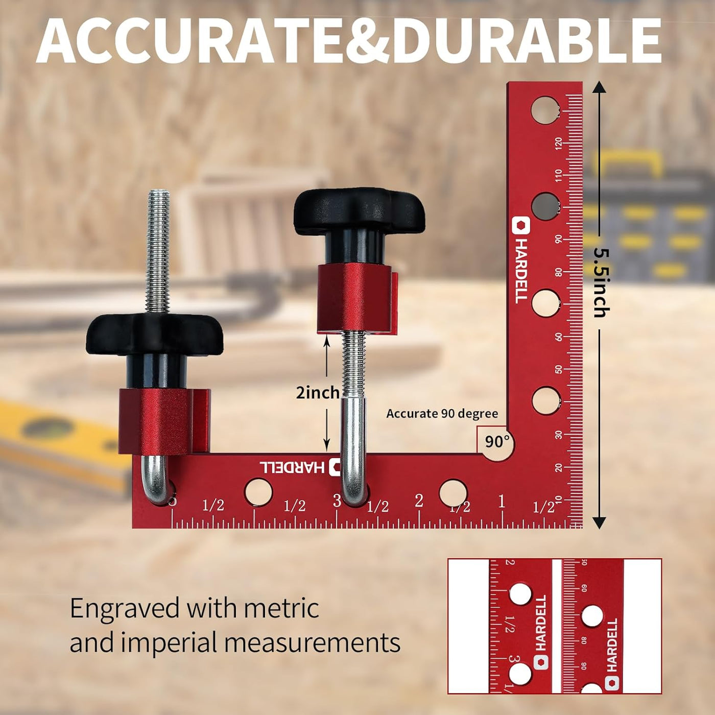 PrecisionClamp2.0™ - Houtbewerking - 90 graden haakse klemmen van aluminiumlegering