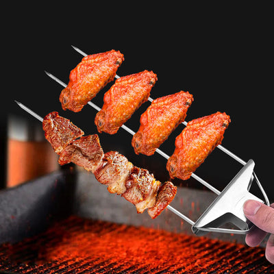 1+1 GRATIS | GrillSkewer™ - Halfautomatische roestvrijstalen barbecuevork [Laatste dag korting]