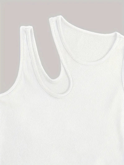 Basic Asymmetrical Crop Tank Top