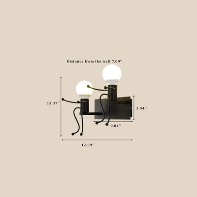 MetaalMeester - Robot wandlamp van smeedijzer