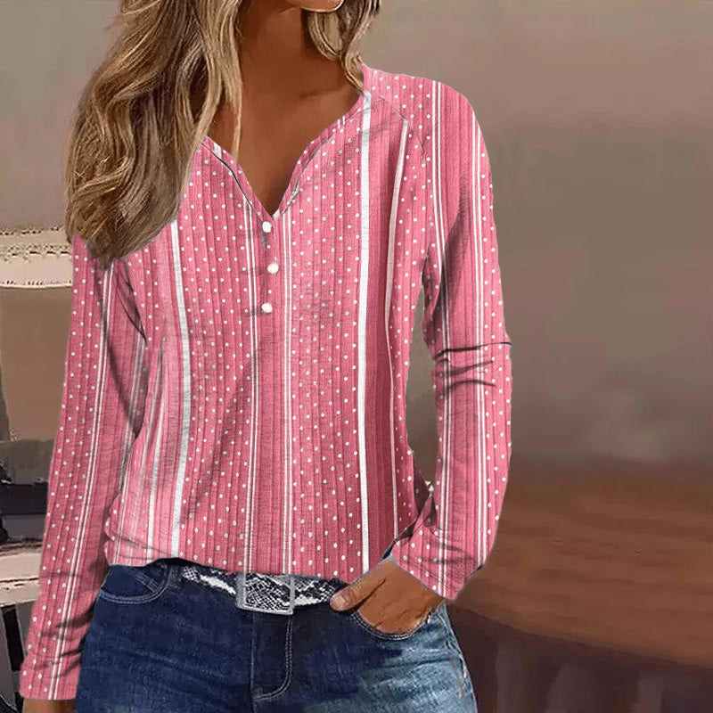 Casual Blouse Met Stippen