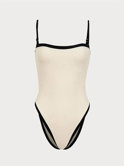 Contrast Color Classic Binding One Piece Swimsuit