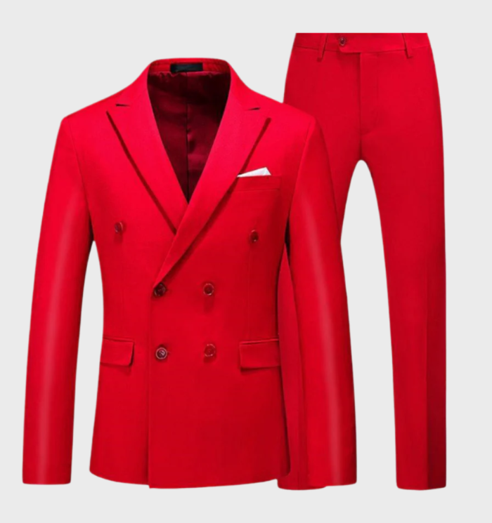 Aldrich - 2-delige formele herenblazer met dubbele borst en zakken in combinatie met een formele broek