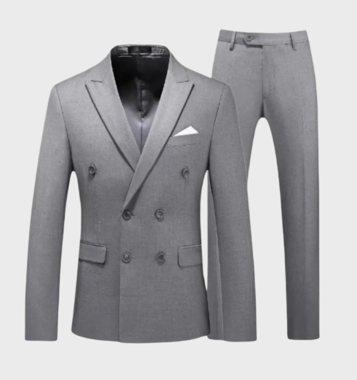 Aldrich - 2-delige formele herenblazer met dubbele borst en zakken in combinatie met een formele broek