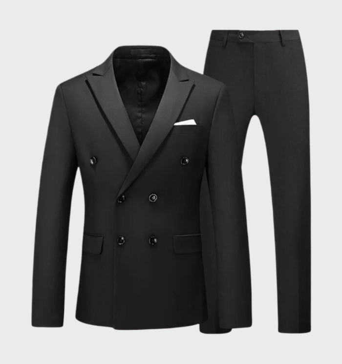 Aldrich - 2-delige formele herenblazer met dubbele borst en zakken in combinatie met een formele broek