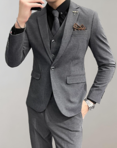 Carter - 3-delige set van heren business suit met revers en zakken in combinatie met een formele broek met zakken