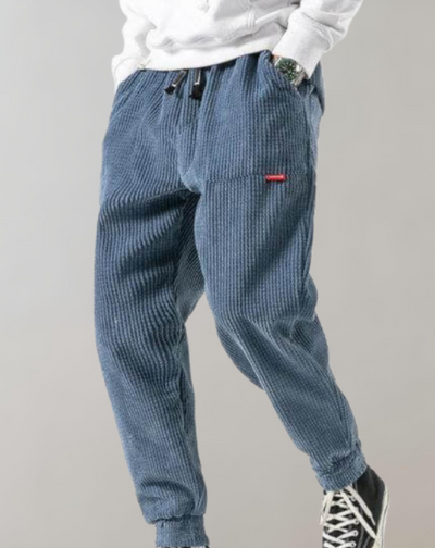 Donald - comfortabele loszittende corduroy jogger met een rekbare taille en zakken