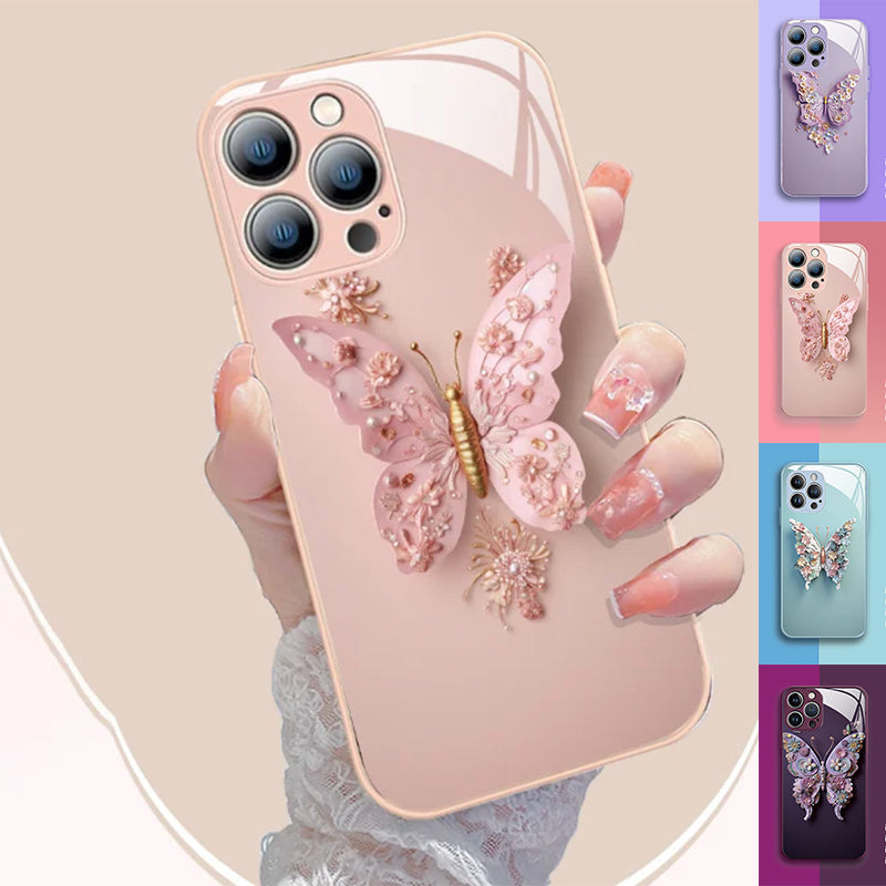 50% KORTING | ButterflyCase™ - Vlakke glazen afdekking met 3D vlindermotief [Laatste dag korting]