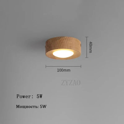 WoodenGlow - Walnoot Plafondlamp met LED Schijnwerper