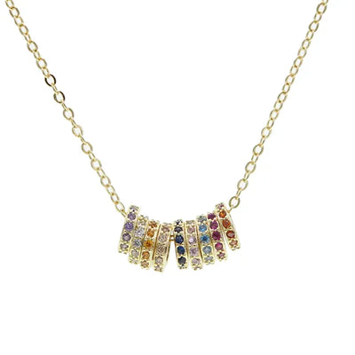 Ginevra™ - Goudkleurige Ketting met Regenboog Ringen