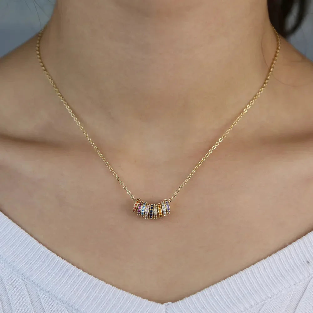 Ginevra™ - Goudkleurige Ketting met Regenboog Ringen